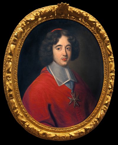 Kardinál de Bouillon, abbé z Tournus v letech 1660 až 1715, iniciátor výstavby hotelu dieu. Anonymní malířství, francouzské umění 17. století. Hotel Dieu, Musee Greuze, Tournus. od French School