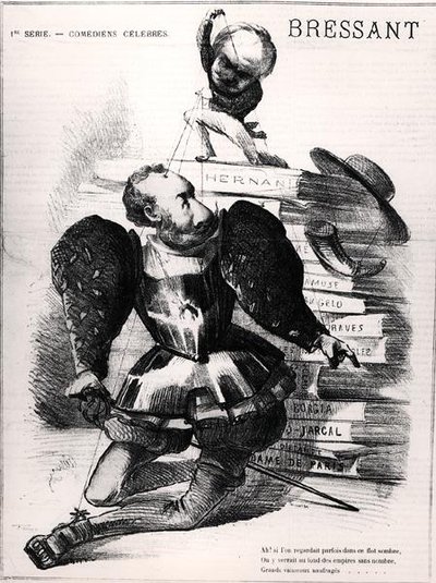 Karikatura Jeana Baptista Francoise Bressanta (1815-86) jako Dona Carlose v 