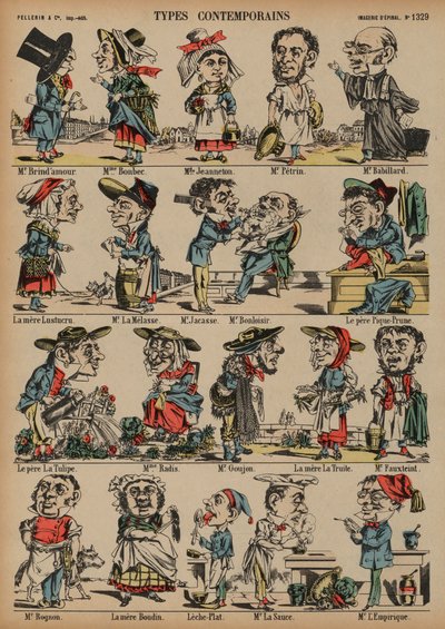 Karikatury (barevné rytí) od French School