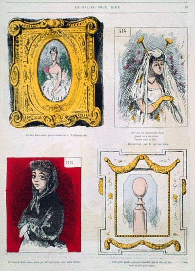 Karikatury malířů, Franz Xavier Winterhalter, Glaize Fils, ilustrace z Le Salon pour Rire od French School