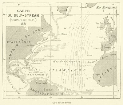 Mapa Gulf-Stream (rytina) od French School