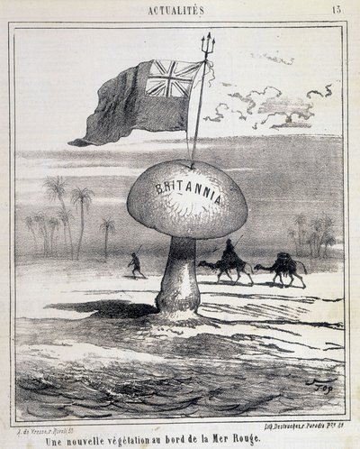 Kreslený film: Nová vegetace na Rudém moři (britské houby kolonizující Egypt) - 1.2.1868 od French School