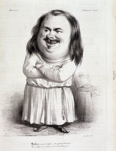 Kreslený film Honore de Balzaca (1799-1850) a mnicha - v „Charivari““ z 10.12.1838 B.H.V.P. od French School