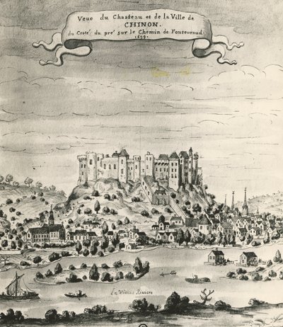 Hrad a město Chinon od French School