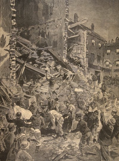 Catastrophe in Biot, ilustrace z Le Petit Journal: Supplement illustre, 1898 od French School