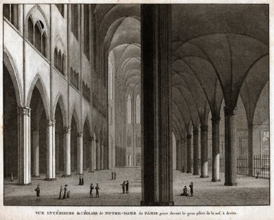 Katedrála Notre-Dame de Paris. (rytina, cca 1850) od French School