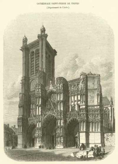 Cathedrale Saint-Pierre de Troyes, Department of Aube (rytina) od French School