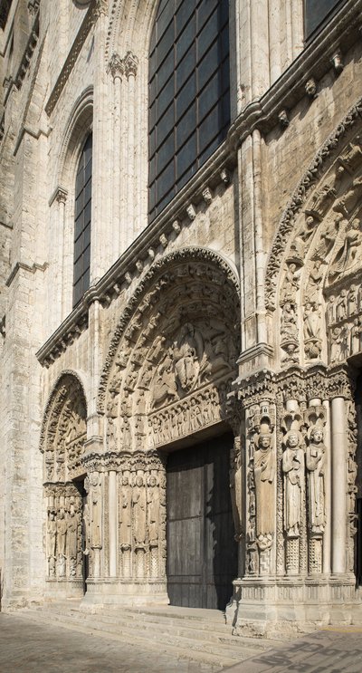 Cathedrale de Chartres, portál královské průčelí západ od French School