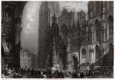Katedrála v Rouenu. (rytina, cca 1850) od French School