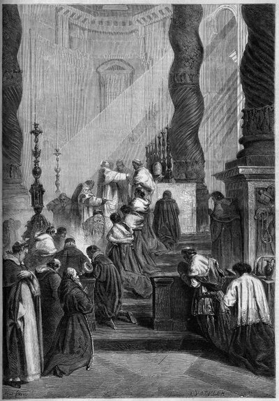 Katolický obřad – Velikonoce – 1860: Papež Pius IX. (nebo Pio 9 od French School