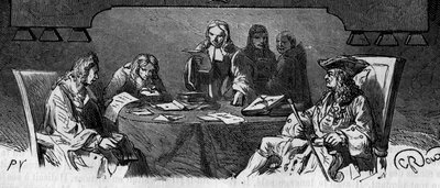 Cenzura: Za starého režimu se služba nazývá „Černý kabinet““, aby z bezpečnostních důvodů prověřovala soukromou korespondenci. Rytina 19. století. od French School