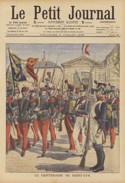 Sto let od založení Francouzské vojenské akademie v Saint-Cyr v Paříži (barevné lito) od French School