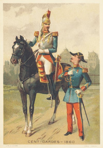 Centengudes v roce 1860 (Elite Cavalry Corps pověřený osobní stráží císaře Napoleona III., vytvořený v roce 1854, rozpuštěn v roce 1870) od French School