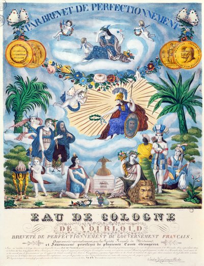 Certifikát pro kolínskou vodu od J. F. Vourlouda, kolem roku 1825 od French School