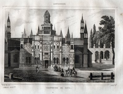 Certosa di Pavia - Chartreuse of Pavia - Rytina z „“ Malebné Itálie”” od M. de Norvins, Ch. Nodier 1834-1836. od French School