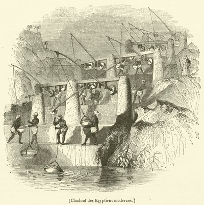 Shadouf moderních Egypťanů (rytina) od French School