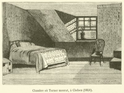 Pokoj, kde Turner zemřel, v Chelsea od French School