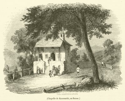 Kaple Kussnacht, Švýcarsko (rytina) od French School