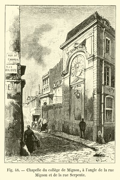 Kaple Collège de Mignon, na rohu rue Mignon a rue Serpente od French School