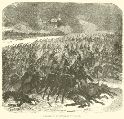 Charge of Cuirassiers at Eylau (rytina) od French School