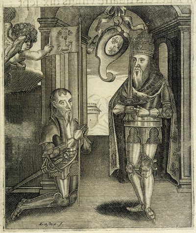 Charlemagne a hrabě Toulouse Torsin (nebo Chorson) - v „Historie hrabat z Toulouse“ od Guillaume de Catel, Toulouse od French School