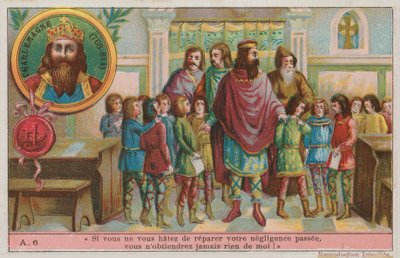 Karel Veliký, zakladatel karolínské říše (768-814) od French School