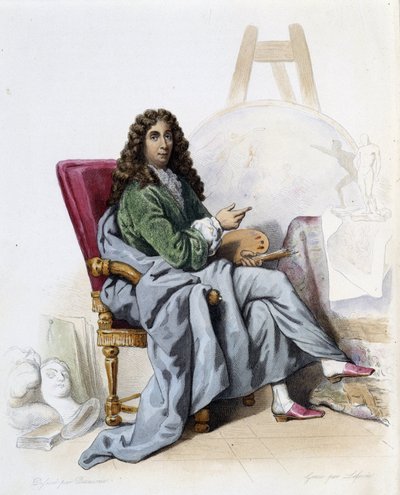 Charles Lebrun (Le Brun) (1619-1690) francouzský malíř a dekoratér - v „“Le Plutarque francais““, od Mennechet, Paříž od French School