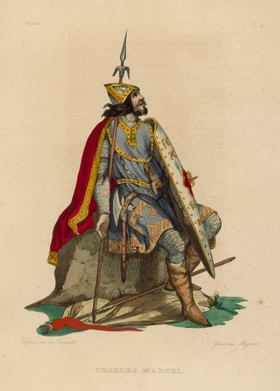 Charles Martel (barevná rytina) od French School
