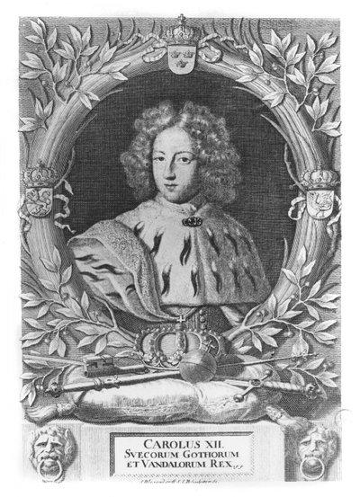 Karel XII., král švédský od French School