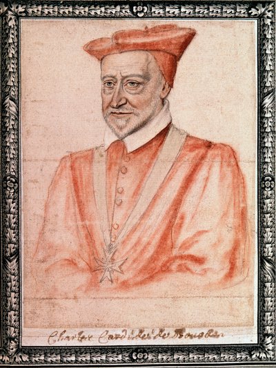 Charles de Bourbon (1523 - 1590), arcibiskup z Rouenu (kresba) od French School