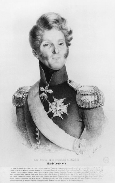 Charles de Bourbon, vévoda z Normandie, nebo baron Richemont, uchazeč o trůn Francie jako král Ludvík XVII, kolem 1831-35 od French School