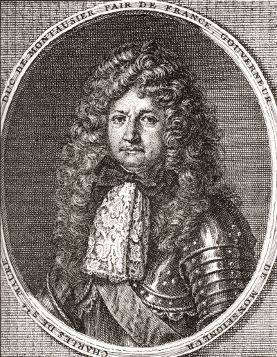 Charles de Sainte-Maure, vévoda de Montausier, 1610 1690. Francouzský voják a guvernér dauphin, Louis le Grand Dauphin. Z Les Heures Libres vydané v roce 1908. od French School