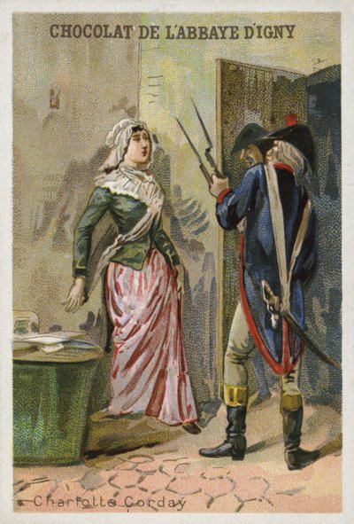 Charlotte Cordayová, vražedkyně vůdce francouzských revolučních jakobínů Jean-Paul Marat od French School