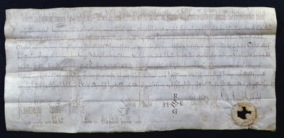 Charta podepsaná Huguesem I Capetem (941-996), francouzským králem, 988 (pero a inkoust na papíře) od French School