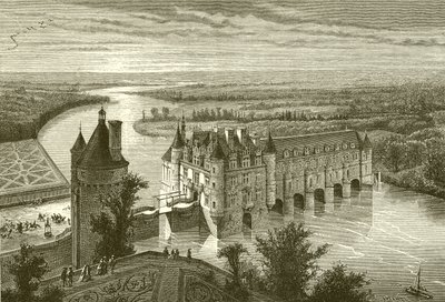 Zámek Chenonceaux od French School
