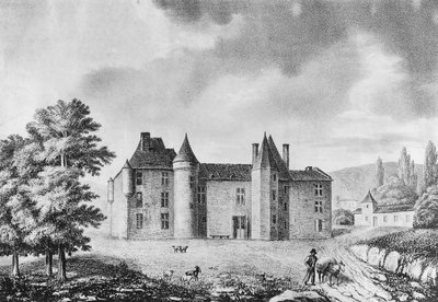 Chateau de Montaigne, Dordogne (rytina) od French School