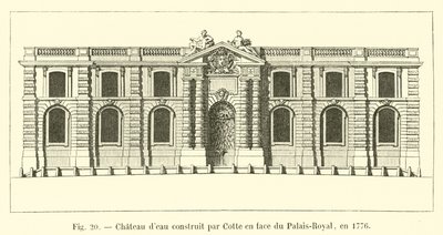 Vodárenská věž postavená Cottem naproti Palais-Royal v roce 1776 od French School