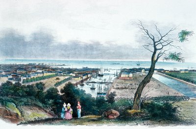 Cherbourg, Normandie (barevné rytí) od French School