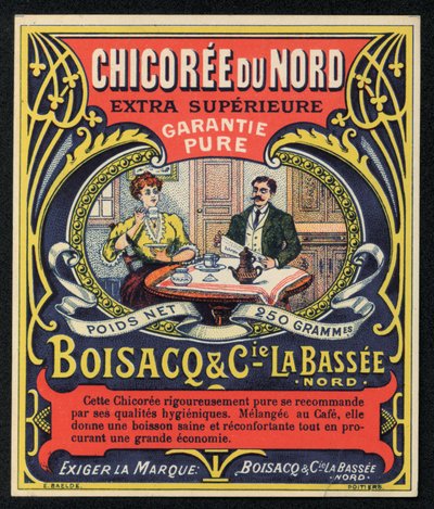 Chicoree du Nord, Boisacq a Cie la Bassee, reklama (barevné lito) od French School