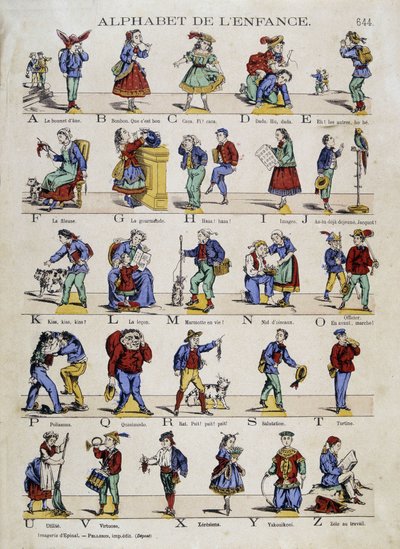Dětská abeceda. Obrázek Epinal, sd. 19. století. od French School