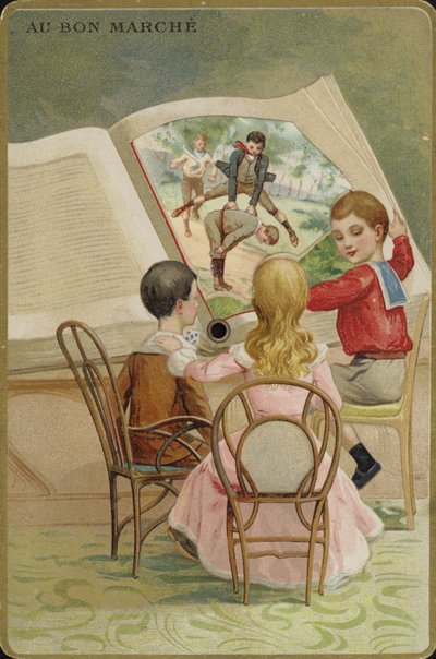 Děti čtou nadrozměrnou knihu od French School