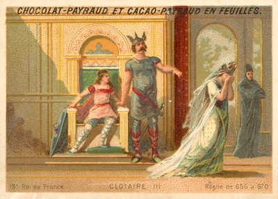 Chlothar III., franský král Neustrije a Burgundska (chromolitho) od French School