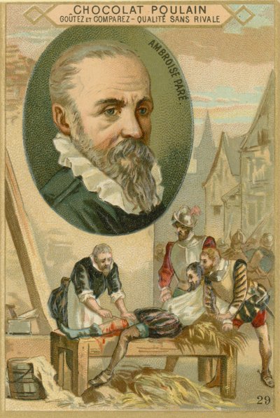 Obchodní karta Chocolat Poulain, Ambroise Pare od French School