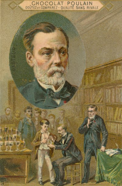 Obchodní karta Chocolate Poulain, Louis Pasteur od French School