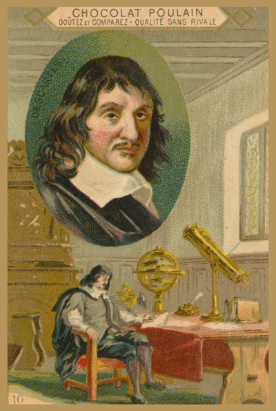 Obchodní karta Chocolate Poulain, René Descartes od French School