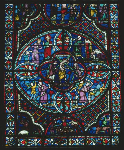Kristus nesoucí kříž, detail z lancetového okna zobrazujícího Poslední soud (viz 222515) od French School