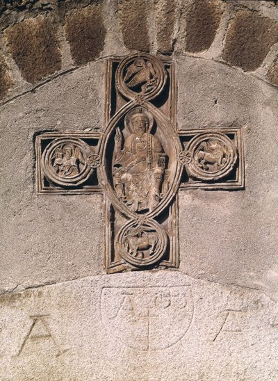 Kristus v majestátu se symboly evangelistů, 9.-10 od French School