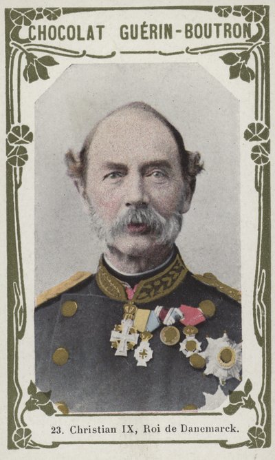 Christian IX, Roi de Danemarck (barevné foto) od French School
