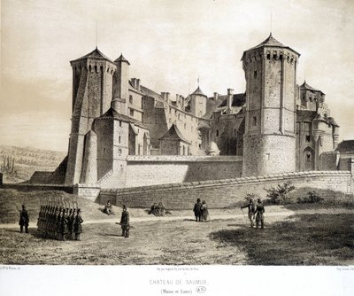 Zámek Saumur (Maine et Loire) - litografie od French School