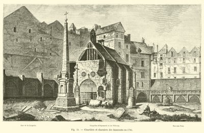 Hřbitov a hromadné hroby neviňátek v roce 1785 od French School